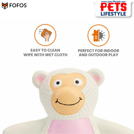FOFOS Latex Toy Monkey – Squeaky Chew Toy for Dogs