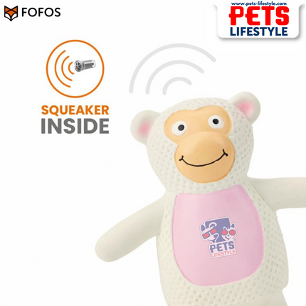 FOFOS Latex Toy Monkey – Squeaky Chew Toy for Dogs