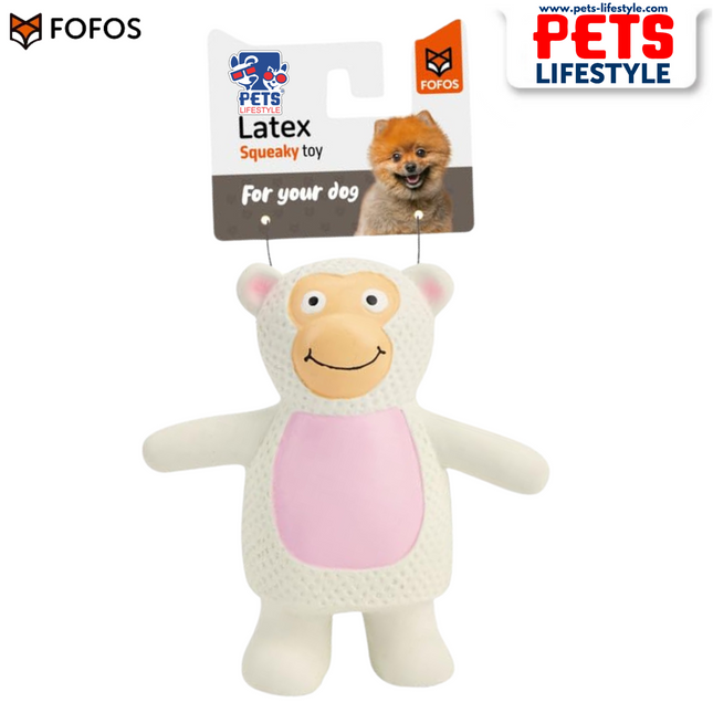 FOFOS Latex Toy Monkey – Squeaky Chew Toy for Dogs