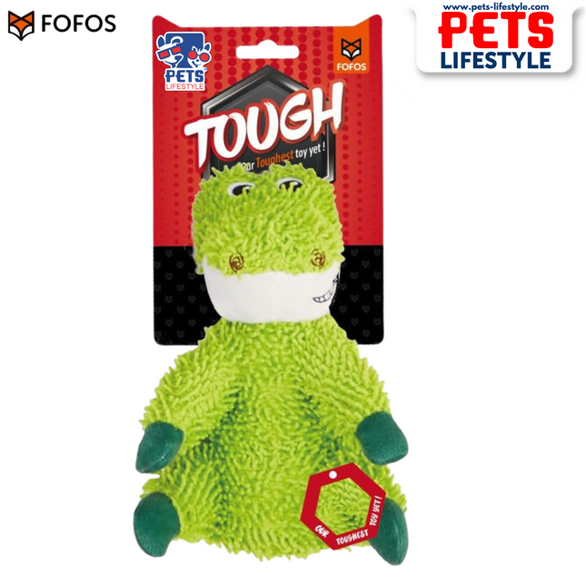 FOFOS Tough Dog Toy – Alligator | Reinforced Plush Squeaky Toy for Dogs