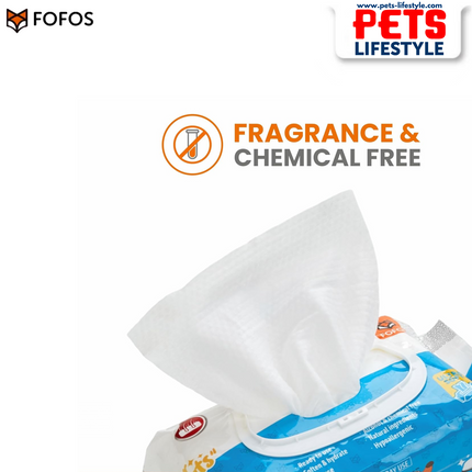 FOFOS Pet Cleaning Wipes – 80ct Unscented | Gentle Everyday Hygiene for Dogs & Cats