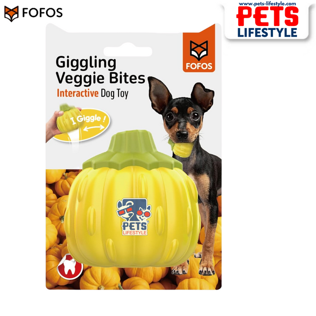Fofos Giggling Vegi-Bites (Pumpkin ) fun chew toy