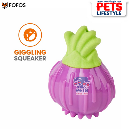 FOFOS Giggling Vegi-Bites Dog Toy (Onion)  Moderate Chew Toys