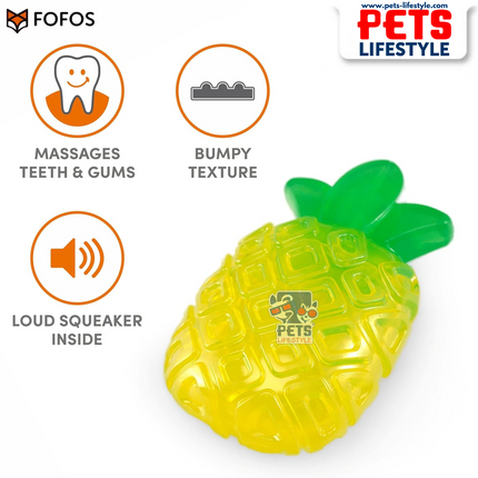 FOFOS Fruity-Bites Squeaky Jelly Pineapple Moderate Chew Toys