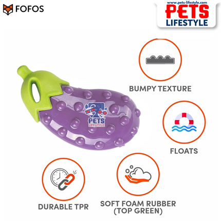 FOFOS Vegi-Bites Eggplant Chew Toy for Dogs