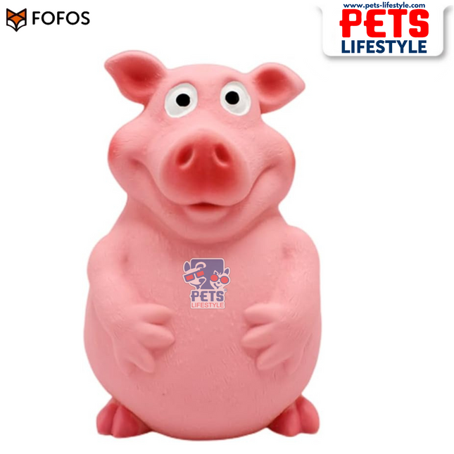 FOFOS Latex Bi Toy Pig Durable Latex Chew Toy for Dogs