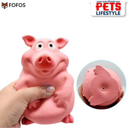 FOFOS Latex Bi Toy Pig Durable Latex Chew Toy for Dogs