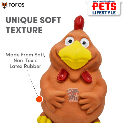 FOFOS Latex Bi Toy Rooster quirky and squeaky chew toy