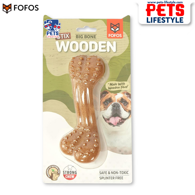 FOFOS Woodplay Brush Bone durable chew toy for Dogs