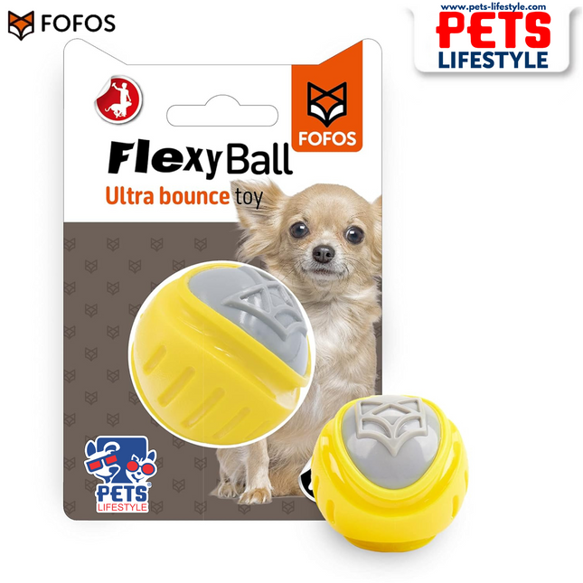 FOFOS Flexy Ball Ultra Bounce Chew Toy for Dogs
