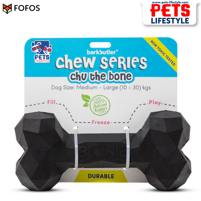 FOFOS Barkbutler Chu The Bone (Black) Chew Treat Toy for Dogs