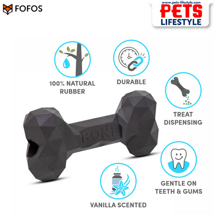 FOFOS Barkbutler Chu The Bone (Black) Chew Treat Toy for Dogs