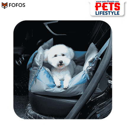 FOFOS Car Seat Carrier & Bed – Grey & Blue