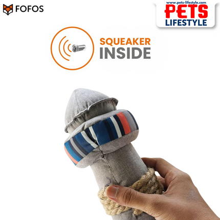 FOFOS S.O.S Light Plush Dog Toy – Eco-Friendly Rope & Plush Toy with Squeaker
