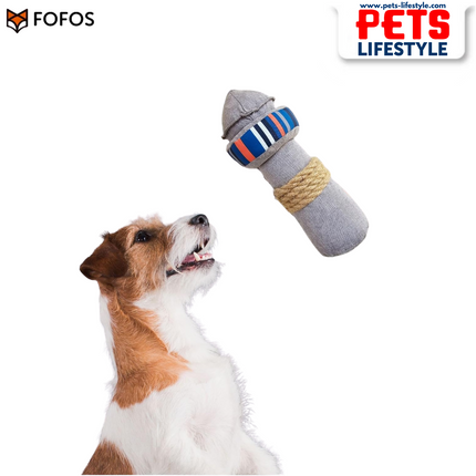 FOFOS S.O.S Light Plush Dog Toy – Eco-Friendly Rope & Plush Toy with Squeaker