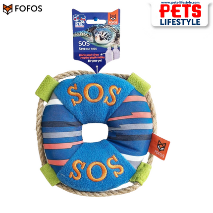 FOFOS S.O.S Ring Plush Dog Toy – Eco-Friendly Rope & Plush Toy with Squeaker