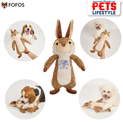 FOFOS Wildlife Plush Rabbit – Soft Squeaky Toy for Dogs