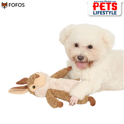 FOFOS Wildlife Plush Rabbit – Soft Squeaky Toy for Dogs