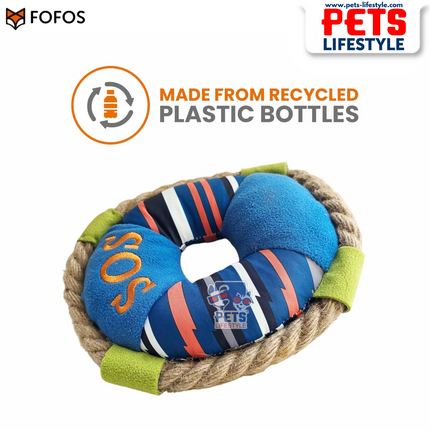 FOFOS S.O.S Ring Plush Dog Toy – Eco-Friendly Rope & Plush Toy with Squeaker