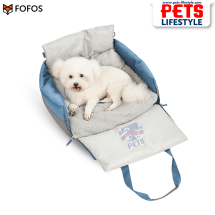FOFOS Car Seat Carrier & Bed – Grey & Blue
