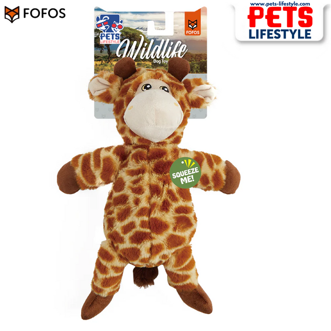 FOFOS Wildlife Plush Giraffe – Soft Squeaky Toy for Dogs