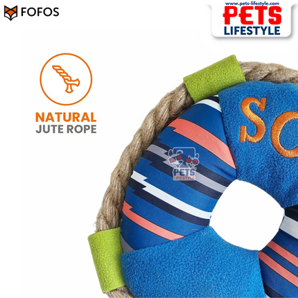 FOFOS S.O.S Ring Plush Dog Toy – Eco-Friendly Rope & Plush Toy with Squeaker