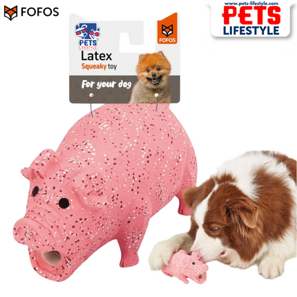 FOFOS Latex Chew Toys for Dogs – 100% Natural Latex with Grunting Squeaker
