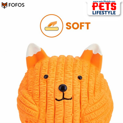 FOFOS Latex Toy – Fox Ball Latex Durable Squeaky Chew Toy