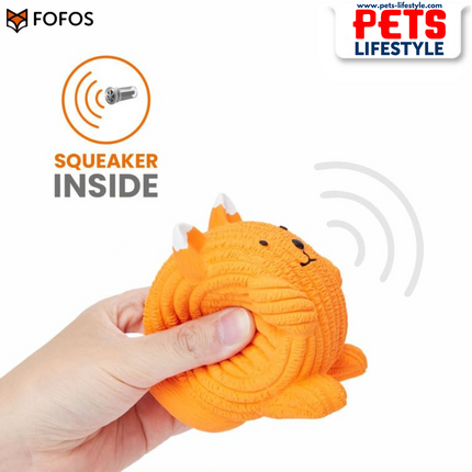FOFOS Latex Toy – Fox Ball Latex Durable Squeaky Chew Toy