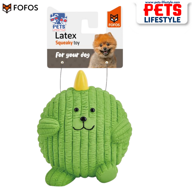 FOFOS Latex Toy – Dinosaur Ball Latex Squeaky Chew Toy