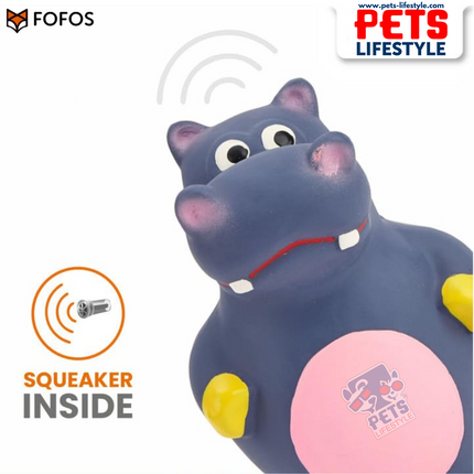 FOFOS Latex Toy Hippo – Natural Latex Squeaky Chew Toy