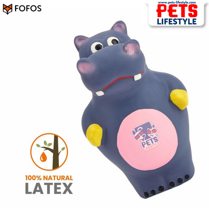 FOFOS Latex Toy Hippo – Natural Latex Squeaky Chew Toy