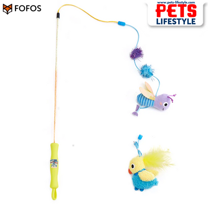 FOFOS Replaceable Let’s Fly Together Cat Wand Cat Toy