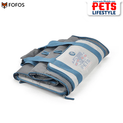 FOFOS Expandable Foldable Carrier for Dogs & Cats – Grey/Blue