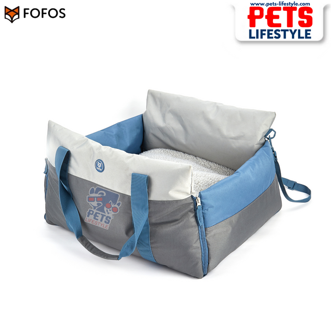 FOFOS Car Seat Carrier & Bed – Grey & Blue
