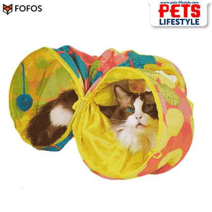 FOFOS Floral Pop-up Cat Tunnel