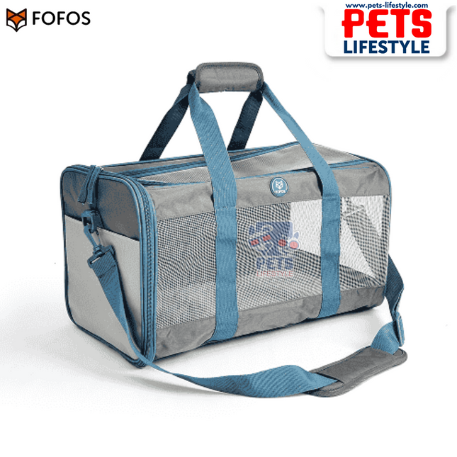 FOFOS Standard Carrier for Dogs & Cats – Grey/Blue