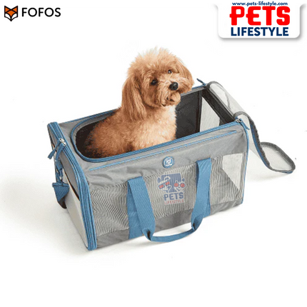 FOFOS Standard Carrier for Dogs & Cats – Grey/Blue