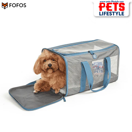 FOFOS Standard Carrier for Dogs & Cats – Grey/Blue