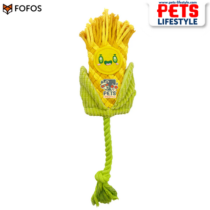 FOFOS Puppy Rope Toy – Corn,Teething & Anxiety Relief Toy with Squeaker