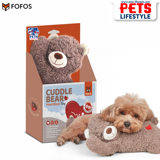 FOFOS Heartbeat Bear Plush Dog Toy