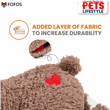 FOFOS Heartbeat Bear Plush Dog Toy