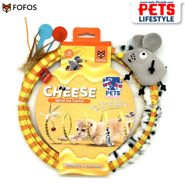 Fofos Safari Spiral Cat Tunnel Toy