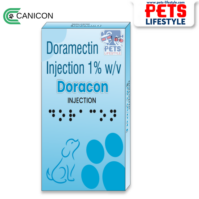 Canicon Doracon Injection – Doramectin 1% w/v Broad-Spectrum Dewormer (1 ml)