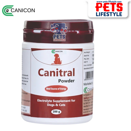 Canitral Powder – Electrolyte & Energy Supplement for Dogs & Cats (200 gm)