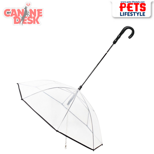 Transparent Dog Umbrella with Built-in Leash – Weather Protection Without Raincoat Hassle