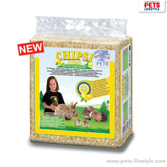 Chipsi Citrus Scent Small Animal Litter (Softwood Litter with Fresh Lemon Scent)