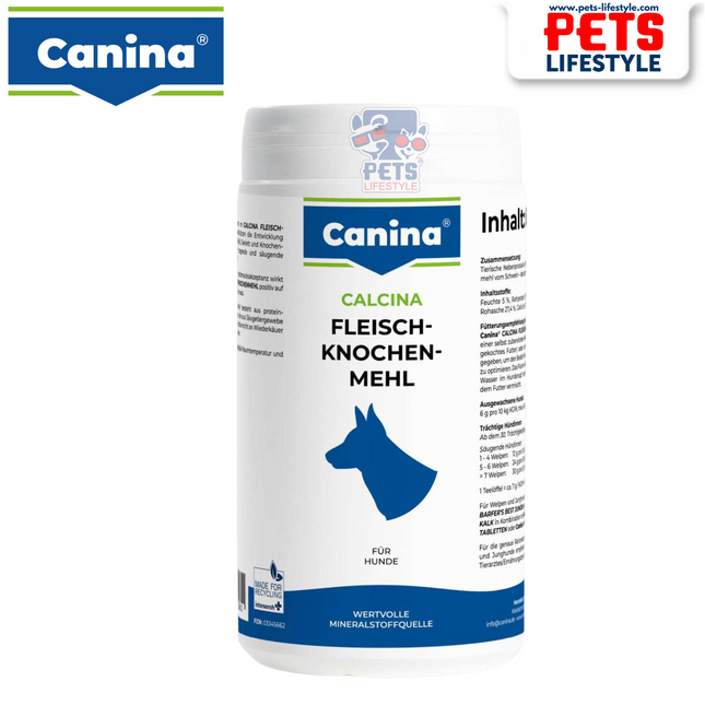 Canina CALCINA Meat and Bone Meal Powder (Natural Calcium Supplement for Dogs)