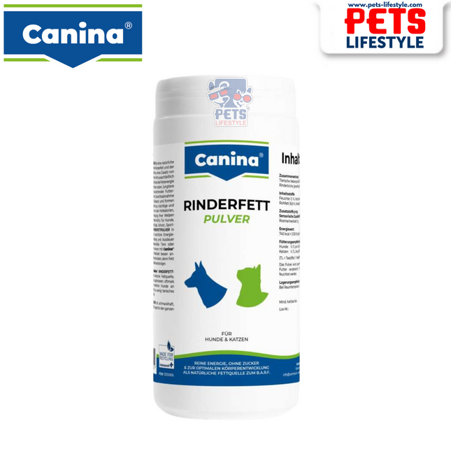 Canina RINDERFETT FAT Powder 500 g  – Natural High-Energy Animal Fat Supplement for Dogs & Cats