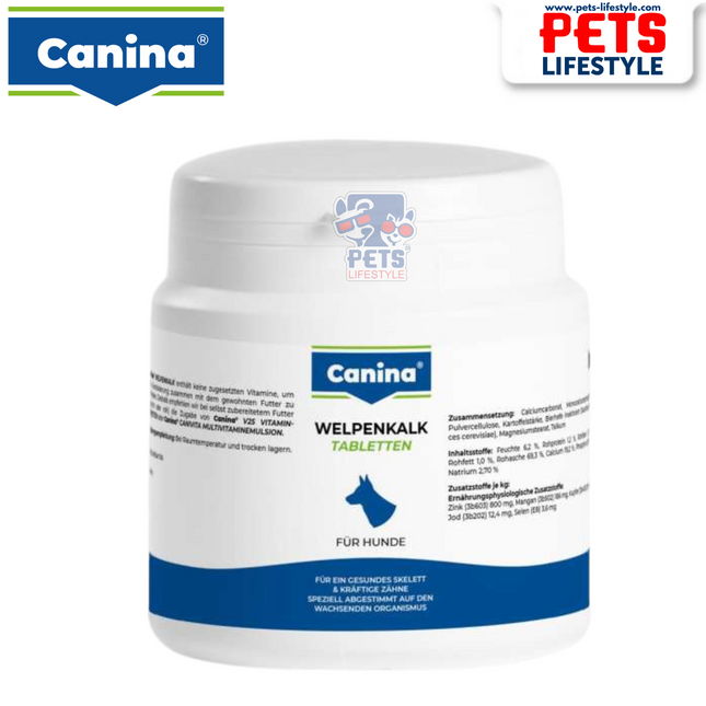Canina PUPPY LIME (Puppy calcium) – Bone & Teeth Support for Growing Puppies (Mineral Supplement) (150 tablets)